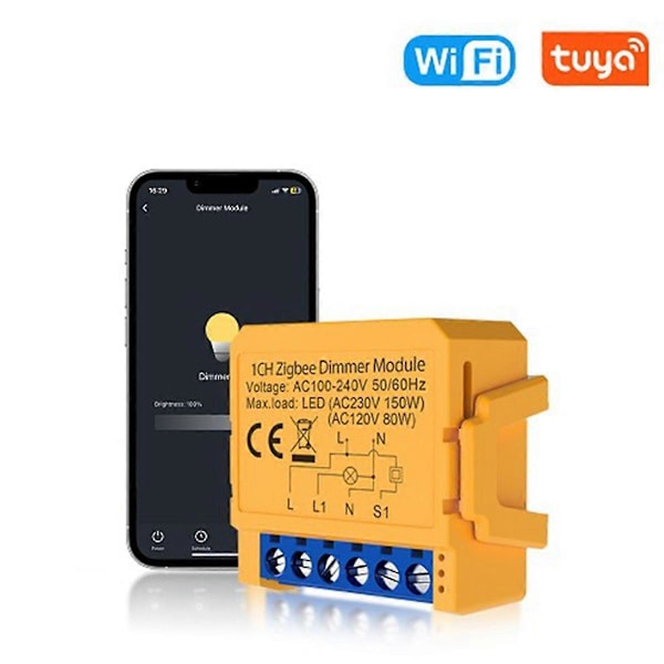 Tuya WiFi Smart Dimmer Switch Modul 2-vägs Dimmer Ljusströmbrytare Modul APP Fjärrkontroll Fungerar med Alexa Home