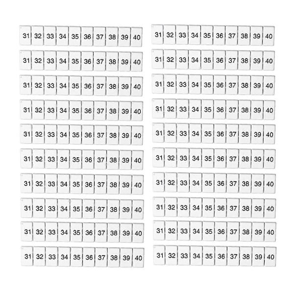 100 stk. Terminal Marker Strip Blokker Etiketter Merking Tags Mark Bar Varmebestandig Nylon ZB6 31?40