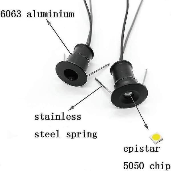 Sort 9 stk. Mini 12v 1w Led Loft Indbyggede Spotlights Ip65, 3000k (120, Varm Hvid).-Yvan