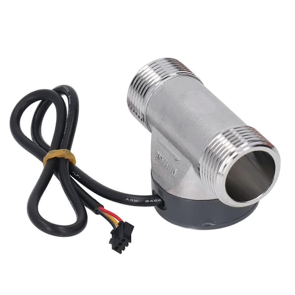 Vannmengdemåler Flowmeter Teller Sensor Rustfritt Stål for Basseng Fiskedam 3.5?24V DC