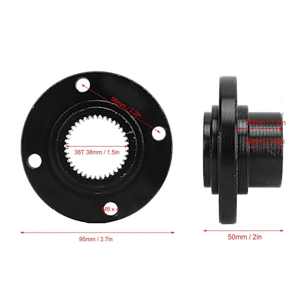 Bakaxel Drev Bromsskiva Fäste 38T 38mm Kedjehjul Fixeringstillbehör för 50cc 110cc 125cc 150cc 200cc 250cc ATV Go Kart
