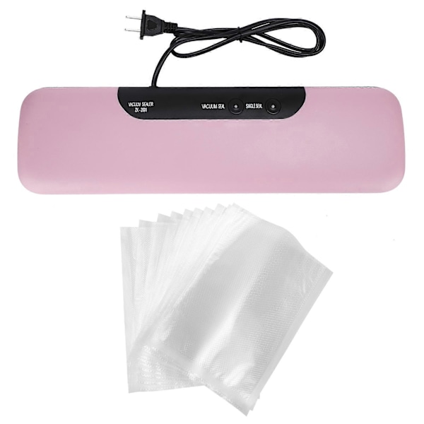 100W Vakuumförpackare Portabel 60KPA Sug Vakuum Matförvaringsmaskin Rosa