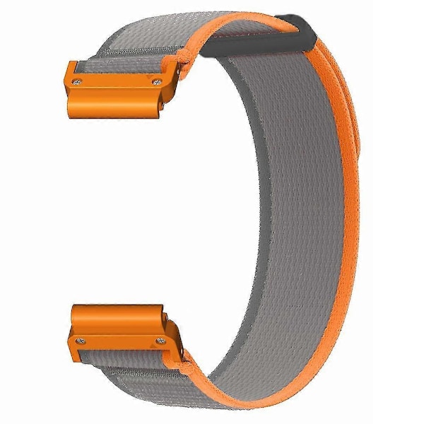 Til Coros Vertix 2 / Garmin Fenix 7X / 6X / 5X 26mm Trail Loop Nylonbånd Blød Urrem - R Orange  Grey Orange