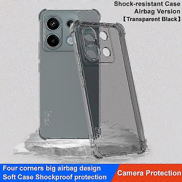 For Xiaomi Redmi Note 13 Pro 5g Deksel Anti-ripe Tpu Beskyttelse Airbag Hjørne Anti-fall Telefon Shell Transparent Black