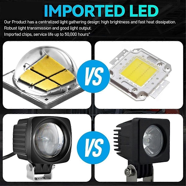 Neliönmuotoiset LED-trukin turvavalot sininen DC 10-80V Trukin peruutusvalot 3W Varaston jalankulkijoiden varoitusvalaisin