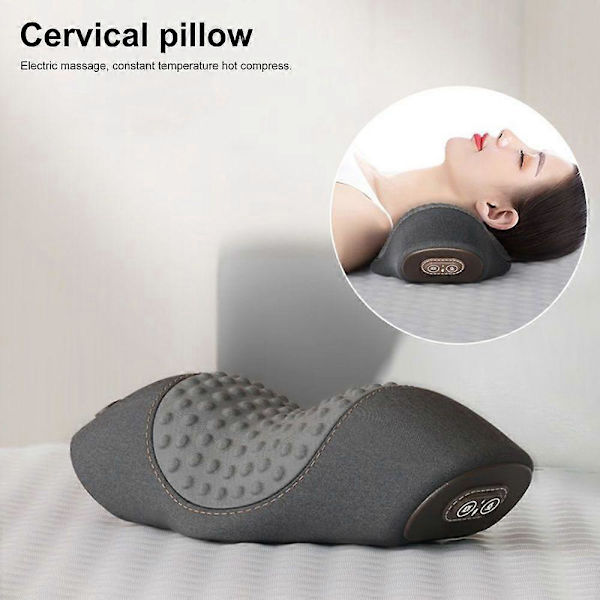 Elektrisk Massagekudde USB-laddning Elastisk Nacksmärta Lindring Sovkudde Förbättra Cirkulation Cervical Stöd Komfort Sida Rygg Sovkudde