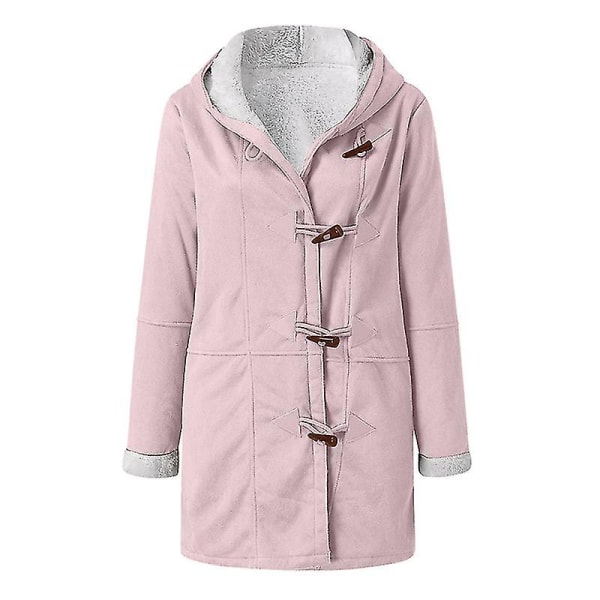 Damkappa i stora storlekar Fleece Hooded Cardigan Casual Långärmad Värmande Ytterkläder För Höst Navy Blue 4XL