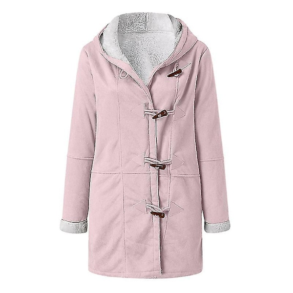 Damkappa i stora storlekar Fleece Hooded Cardigan Casual Långärmad Värmande Ytterkläder För Höst Navy Blue M
