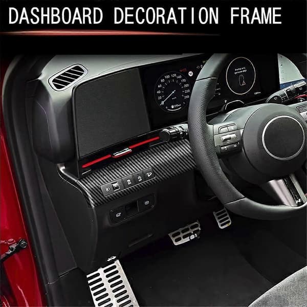 Bil Central Kontrol Trim Panel Ramme til 2024+ Bil Multifunktionsknap Trim Panel Kulfiber Mønster