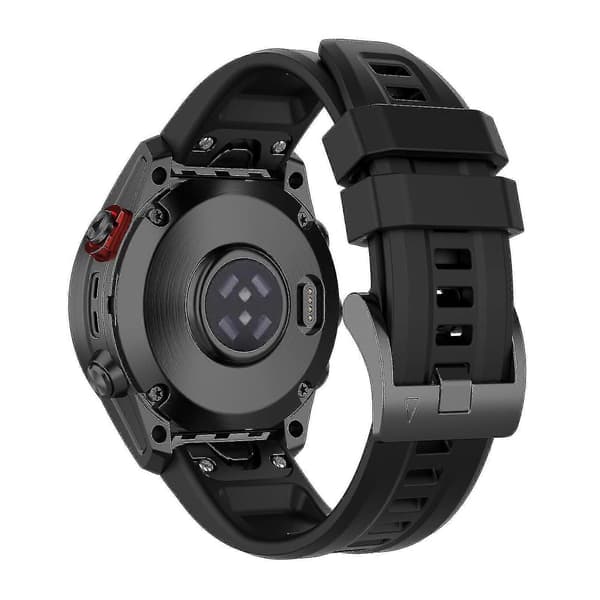 Silikonarmband 26mm för Garmin Fenix 7x/6x/5x Klocka Rem Loop Armband Black