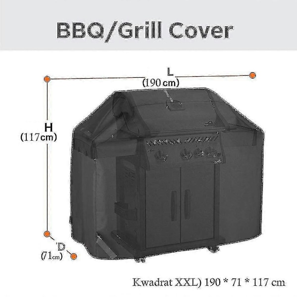 Vandafvisende Grilldækning i 5 Størrelser 190*71*117cm