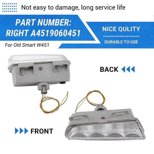 For Old Smart W451 Frontfanger Tåkelys LED Kjørelys Høyre A4519060451