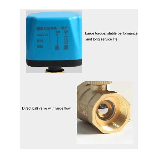 Tuya WiFi Smart Motoriserad Kulventil Timer Vatten Smart Switch Elektrisk Ventil med Smart Life för Alexa (1 tum)