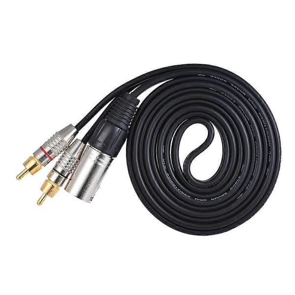 3M 1 XLR til 2 RCA hannplugg Stereo Lydkabel Kobling Y Splitter Ledning