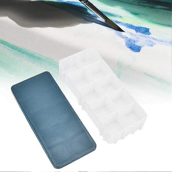 Gummi Dæk Palette Boks Akvarel Pigment Modulationsboks (10 Rum Sammenkoblelige)