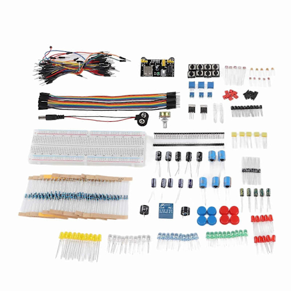 Elektronik Komponentsæt Starter Sjovt Sortiment 830 Bindepunkter Breadboard Modstand Kondensator Diode Modul til R3