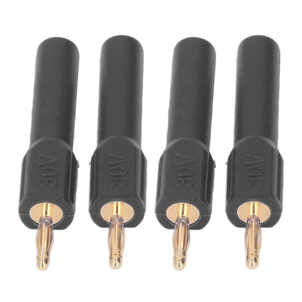 10 stk. Bananstikforbindelse 2 mm han til 4 mm hun adapter forgyldt messing 30V sort