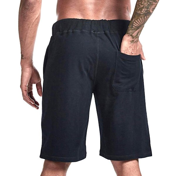 Herr Dragsko Shorts Jogging Sommar Casual Sport Fitness Joggers Korta Träningsbyxor Black 2XL