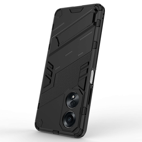 Skal för Oppo A58 4g PC+TPU Stötsäkert Stativ Mobilskal Black