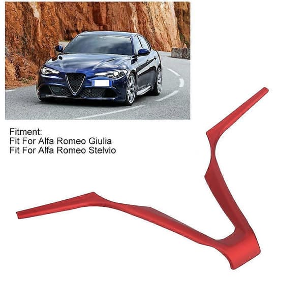 ABS V-formad Rattram Dekoration Trim Passar Alfa Romeo Stelvio Giulia (Röd)