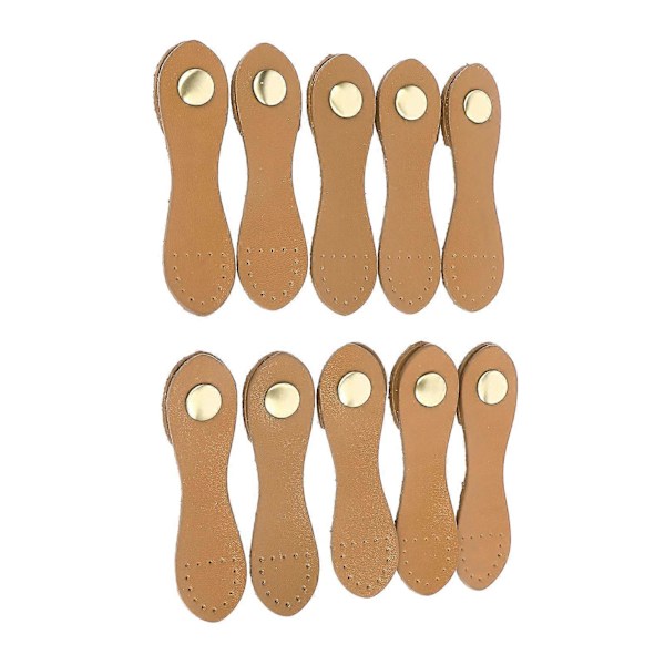 10 Set Sy På Läder Tryckknapp Spänne DIY Hantverk Mjukt Äkta Läder Plånboksflik Förslutningar för Hantverksväskor Claybank