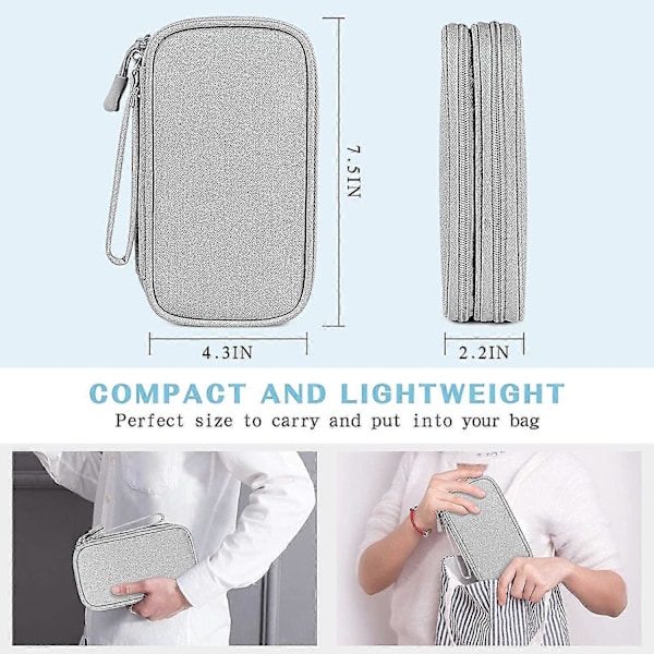 Elektronisk arrangør, kabelarrangørveske, etui for elektronisk tilbehør White