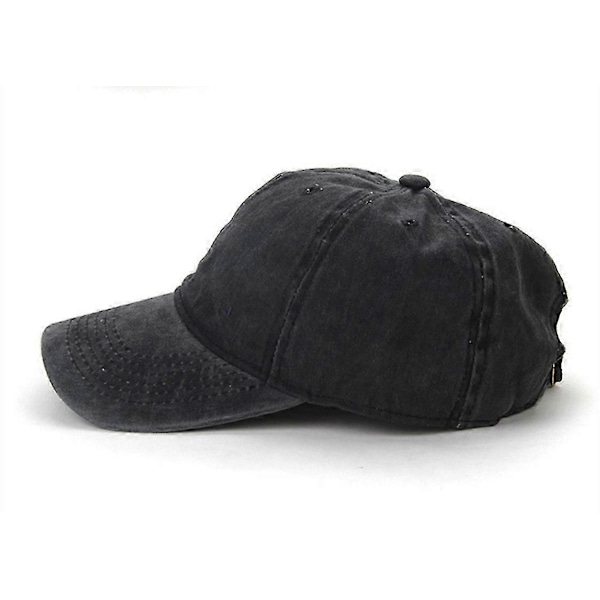 Baseball Cap Herrehat Vaskbar Distressed Denim Justerbar Cap (rød)