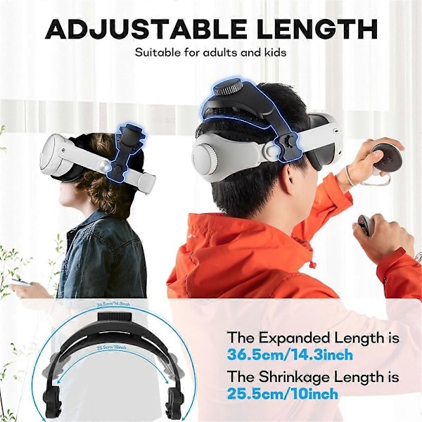 Silikone Komfort Hovedrem til 3/2/Pro/Pico4 VR Headset med Justerbare VR Dekompressions Hovedremme - Sort