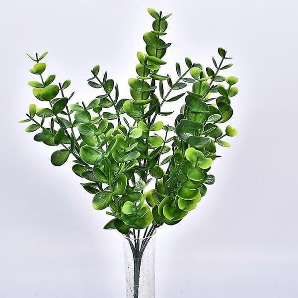 1 st Konstgjorda Eucalyptus Globulus Blad Grön Växt Hem Kontor Trädgård Dekor Qinhai