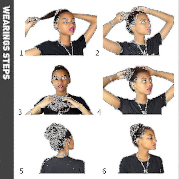 Hårknut Scrunchie Upprullad Hårförlängning Hårband Hästsvansförlängning Natural Black