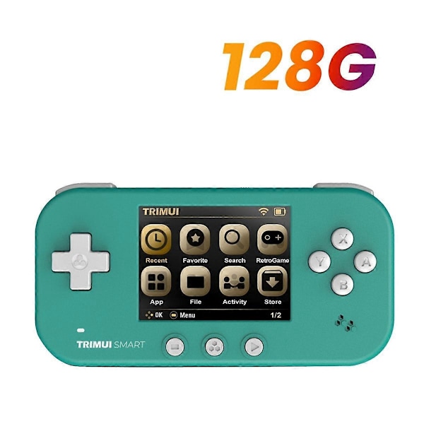Älykäs pelikonsoli AMPOWN Matching -laitteelle, 2,4 tuuman IPS-näyttö, avoimen lähdekoodin retro-käsikonsoli Wifi Vs -käsikonsoli, vihreä
