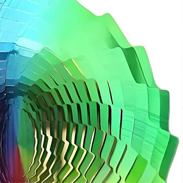 2 st 3D Vindspel Rustik Trädgårdsdekoration Rostfritt Stål Färgglad Hängande Dekoration Trädgård Metall Vindspel