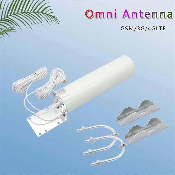 12DBi 2G 3G 4G LTE Omni Antenni 4G Antenni 2.4Ghz Ulkokäyttöön Kattoon 5M Kaapeli 698-2700MHz Antenni (TS9 Uros)