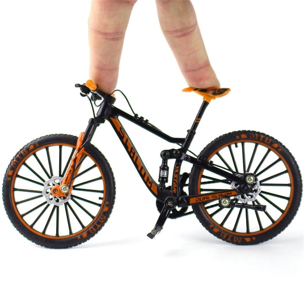 1:10 Mini Legering Cykel Skalmodell Finger Mountain Bike Toy Orange