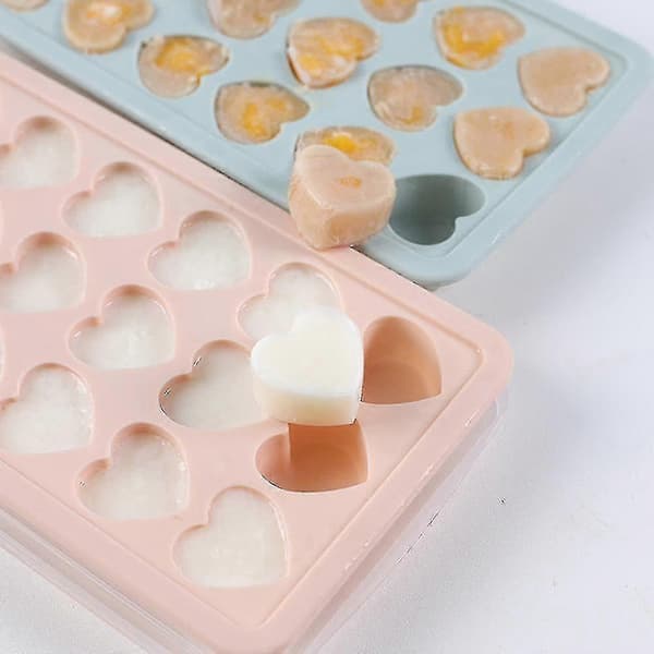 21 ruter 3D Hjerte Silikon Isbitformbrett for Whisky DIY Sjokolade Isbitform
