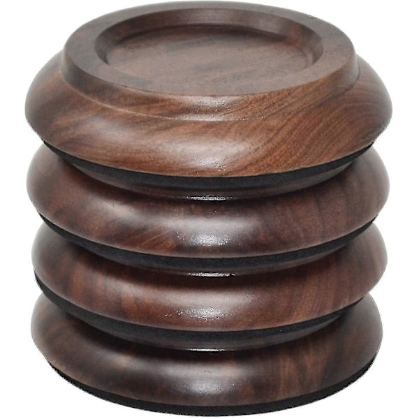 4 st Upprätt Piano Rullkopp, Premium Hårdträ Piano Rullkuddar Möbelben Black Walnut