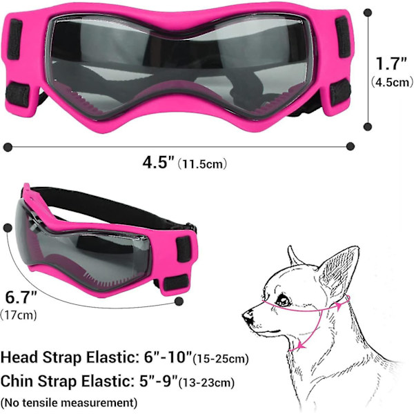 Hundglasögon Små Raser, UV-skydd Hundsolglasögon Mellanstora Raser Hundglasögon Vind- och Dammtäta Med Justerbara Remmar