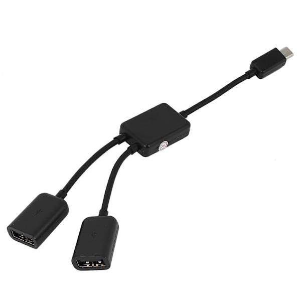 Micro-USB Host-kabel, Micro-USB hane till 2X Typ A Dubbel USB hona OTG Adapter Converter Hub för Andr