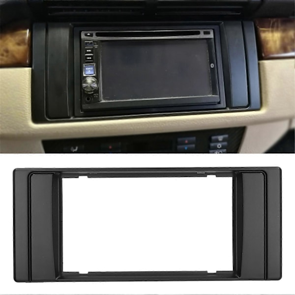 2Din Keskikonsolin Audio Fascia Trim Navigointipaneelin Kehys Sisätilan Lisävaruste Sopii 5-sarjaan E39/X5 E53