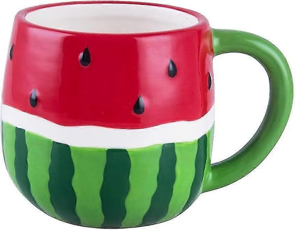 Keramik Ananas/vattenmelon Fruktform Kaffemugg Tekopp Havregrynsmugg 10,5x8,5cm Gul