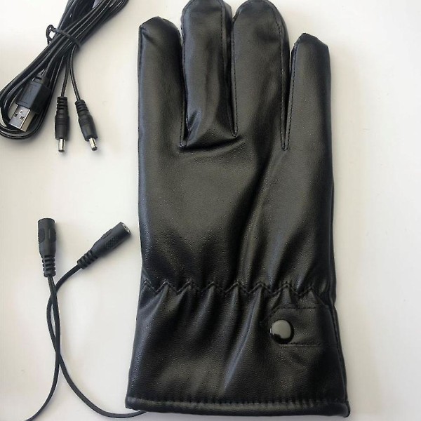Tjockt Foder Hel Fingerhandskar Elektrisk Uppvärmning Termisk Handske För Kvinnor Män Double-sided heating