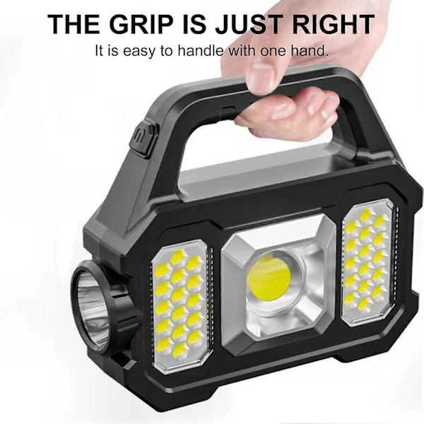 Camping Ficklampa Super Starka Flera Belysningslägen Enknappsstart Uppladdningsbar Energibesparande Utomhusbelysning ABS 6 Växlar Handhållen LED Camping