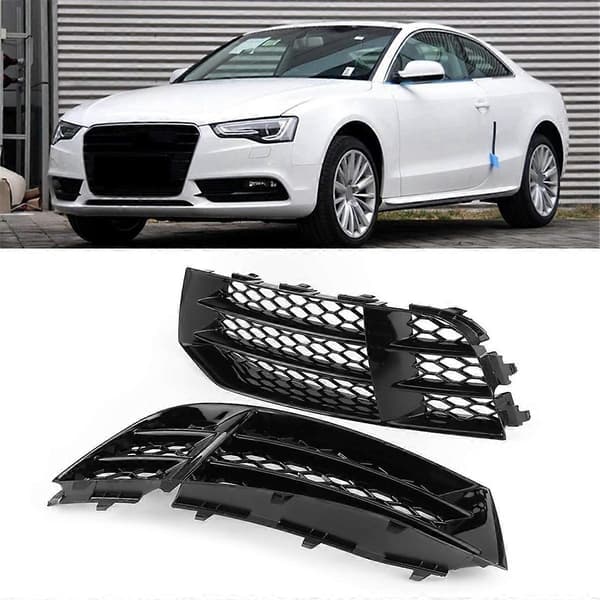 1 Par Front Tåkelys Deksel Støtfanger Grill for A4 B9 16-18 Bil Grill 8W0807681F 8W0807682F