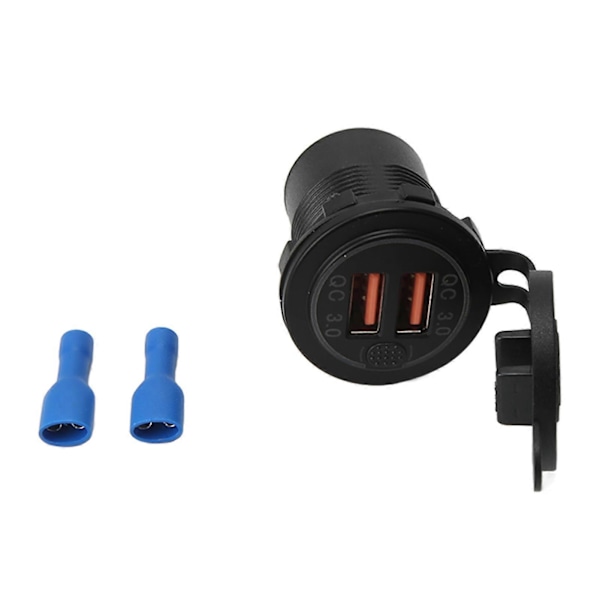Billader med doble USB-porter QC3.0 Rødt Lys med Strømbryter Universell for Mobiltelefoner Nettbrett GPS
