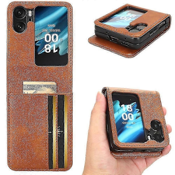 Läderfodral för Oppo Find N2 Flip Brown
