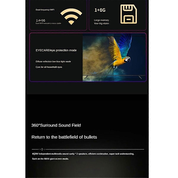 Smart Projektor Elektrisk Fokusering WiFi Projektor 1080P HD Bærbar Hjemmekino og Kontorkinoprojektor EU-plugg