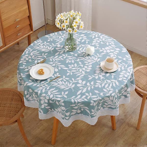 Rektangulär PVC-duk Fläckavvisande, Vaxdukar i plast Vattentät Lättskött Växtmönster för Matsal Fest Trädgård Picknick (150 cm)