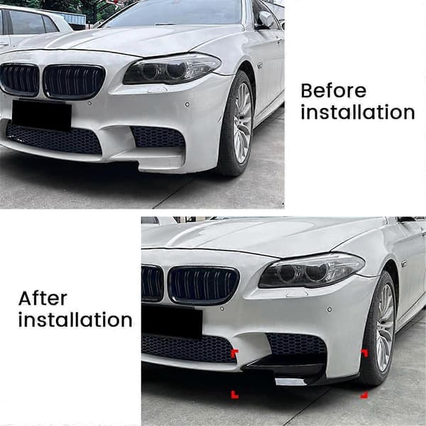 Til 5 Serie M5 F10 2011-2017 Frontkofanger Læbe Vinkel Diffuser Splitter Spoiler Beskytter Blank Sort