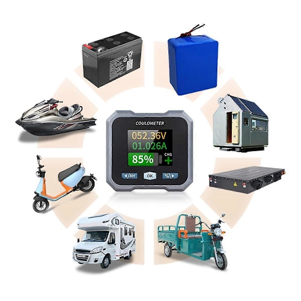 BL110F Coulometer Batterimätare DC10-100V 0-100A Vattentät Batterimätare och Voltmeter för Elektrisk Fyrhjuling, B
