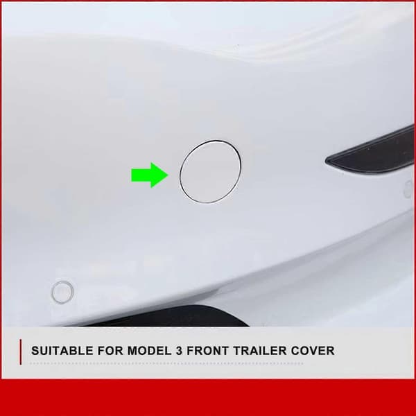 Front Tow Hook Cover til Tesla Model 3, Sort Erstatningskofangerdæksel (1460701-00-b)-hao gray